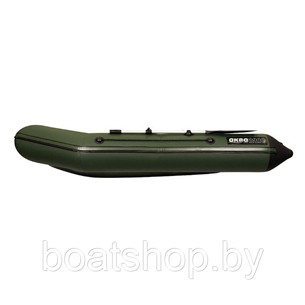 Надувная моторно-килевая лодка Аква 2900 слань-книжка киль зеленый/черный - фото 7 - id-p202512343