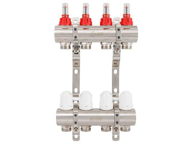 Коллекторная группа AVE777, 4 вых., AV Engineering (Для теплого пола и водоснабжения)