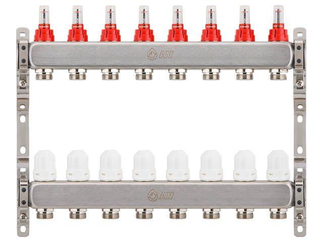 Коллекторная группа AVE136, 8 вых., AV Engineering (Для теплого пола и водоснабжения)