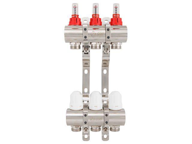 Коллекторная группа AVE777, 3 вых., AV Engineering (Для теплого пола и водоснабжения)