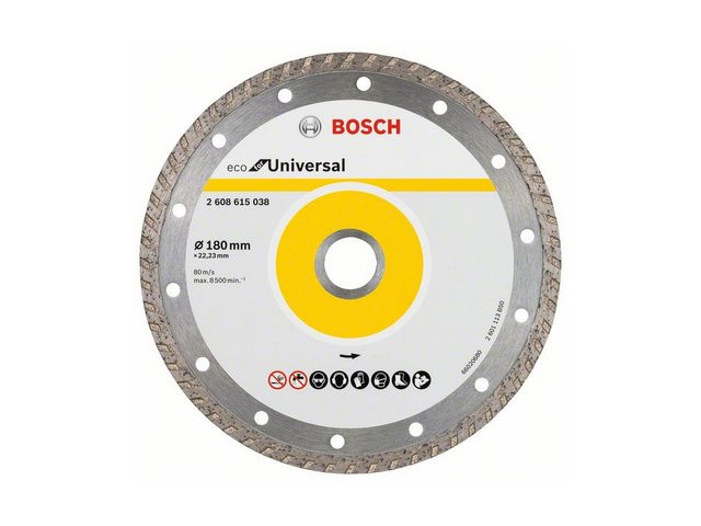 Алмазный круг 180х22 мм универс. Turbo ECO UNIVERSAL BOSCH (сухая резка) - фото 1 - id-p202527276