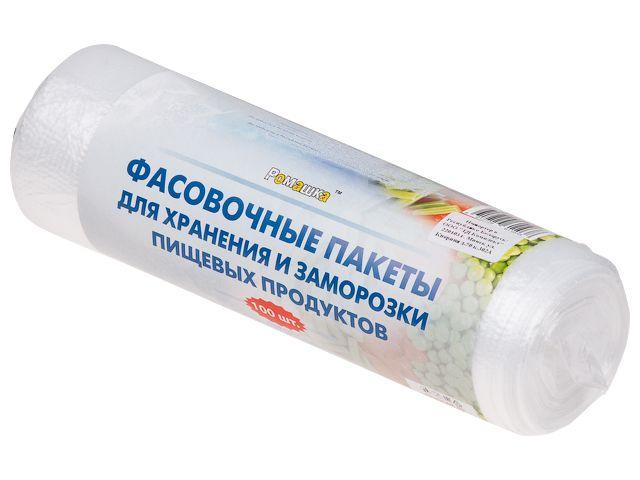 Пакеты фасовочные для хранения и заморозки пищевых продуктов, 100 шт, в рулоне, РОМАШКА (23х34 см/14 мкН) - фото 1 - id-p202534215