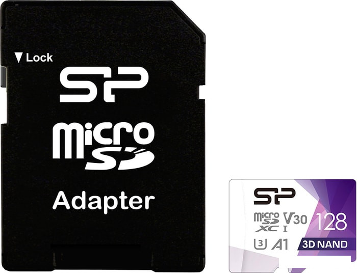 Карта памяти Silicon-Power Superior Pro microSDXC SP128GBSTXDU3V20AB 128GB + адаптер - фото 1 - id-p202566082