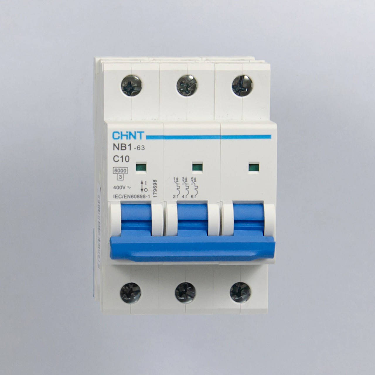 CHINT NB1-63 3P 10A, тип C, 6кА, 3М Автоматический выключатель - фото 1 - id-p202584326