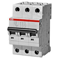 ABB S201 3P 10A, тип С, 6кА, 3М Автоматический выключатель