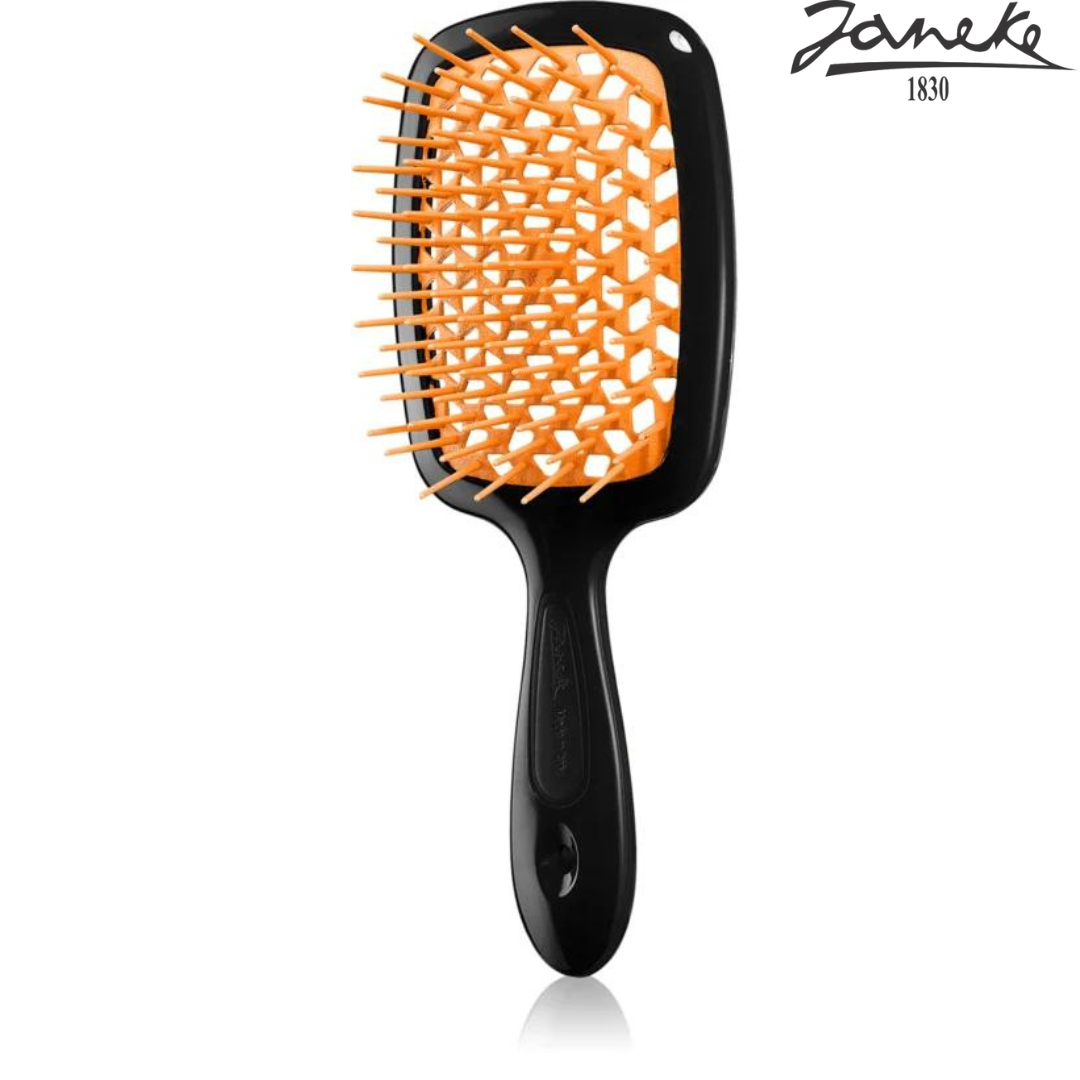 Расческа массажная Janeke Superbrush Black Orange Черная с оранжевым
