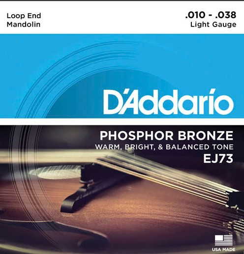 D'Addario EJ73 Комплект струн для мандолины, фосф.бронза, Light, 10-38 - фото 1 - id-p202589254