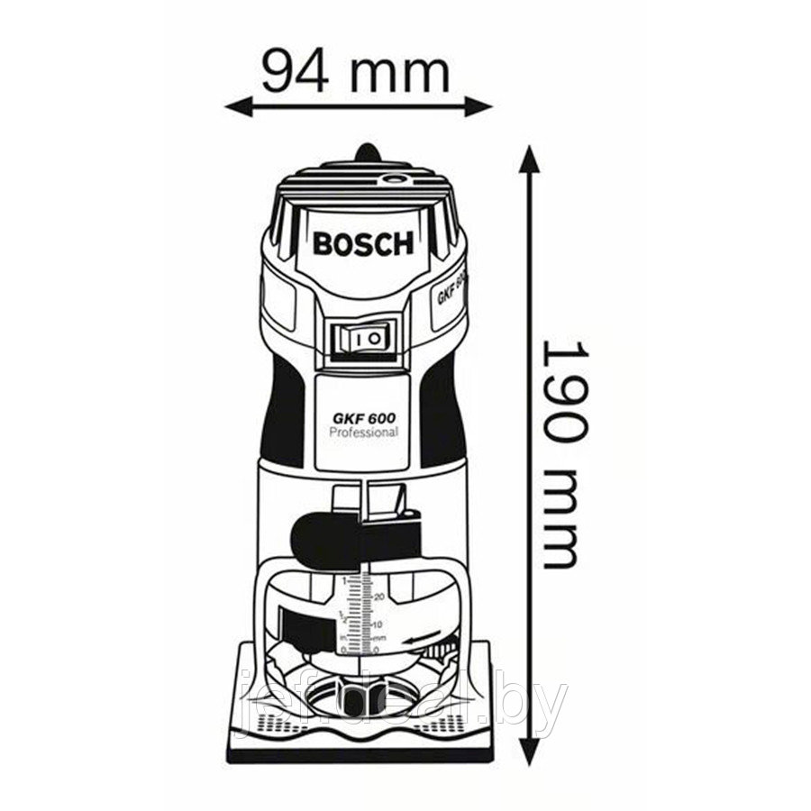 Фрезер кромочный GKF 600 600 Вт BOSCH 060160A100 - фото 4 - id-p202585431