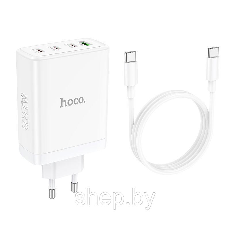 Сетевое зарядное устройство Hoco N31 (3 USB Type-C PD100W +USB QC3.0+кабель Type-C - Type-C) цвет: белый - фото 3 - id-p202592131