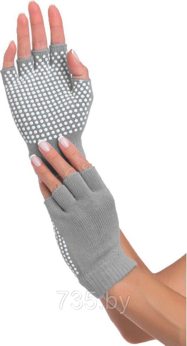 Перчатки противоскользящие для занятий йогой, серые - фото 2 - id-p202592636