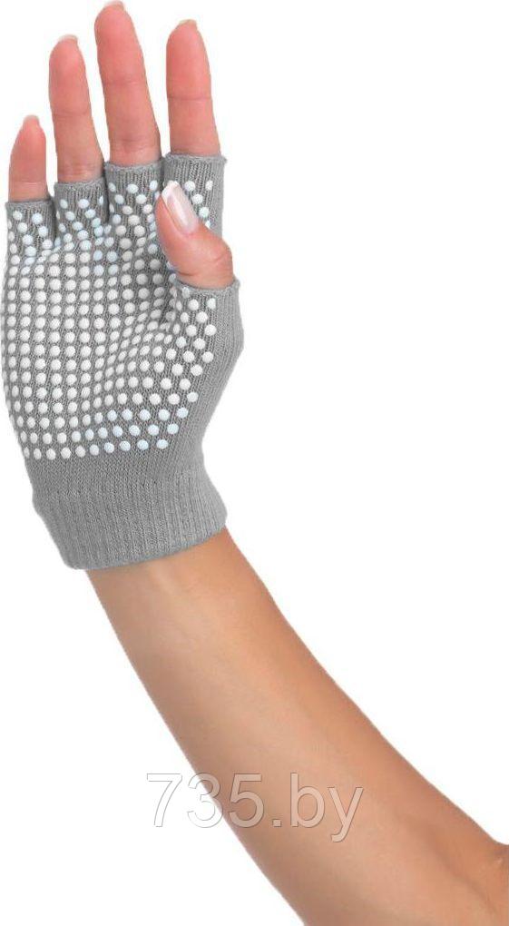 Перчатки противоскользящие для занятий йогой, серые - фото 4 - id-p202592636