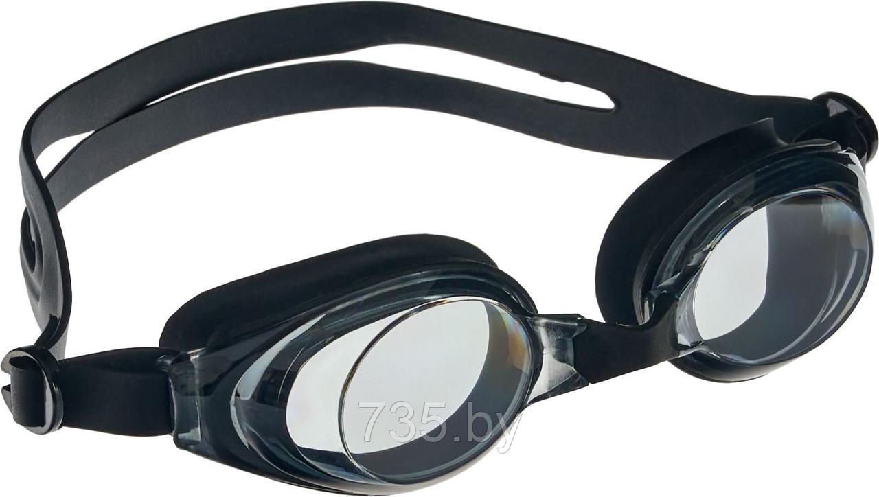 Очки для плавания, серия "Регуляр", черные, цвет линзы - серый - фото 1 - id-p202592644