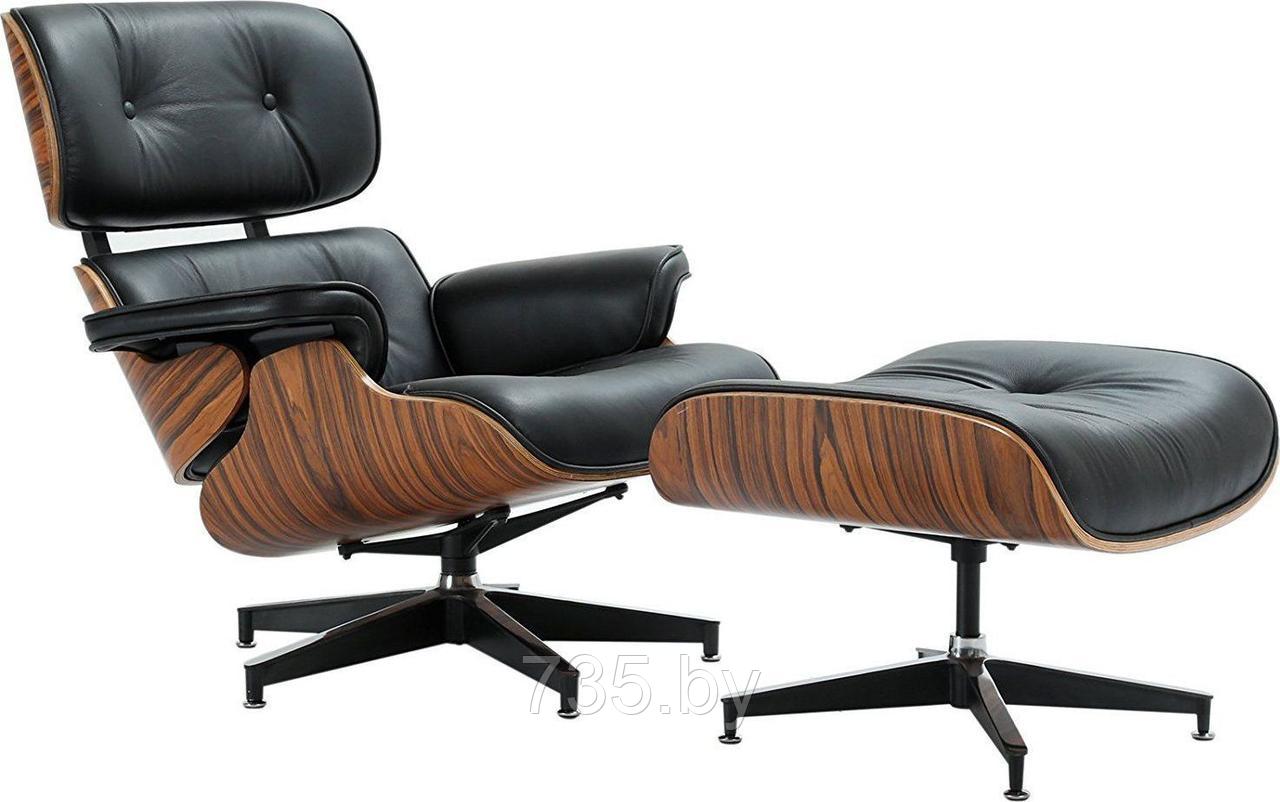 Кресло EAMES LOUNGE CHAIR и оттоманка EAMES LOUNGE CHAIR чёрные