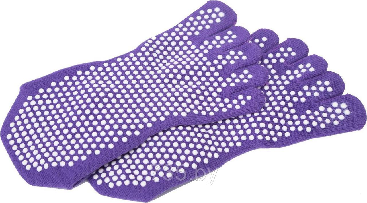 Носки противоскользящие для занятий йогой закрытые, фиолетовые - фото 2 - id-p202592567