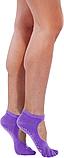 Носки противоскользящие для занятий йогой открытые, фиолетовые, фото 3