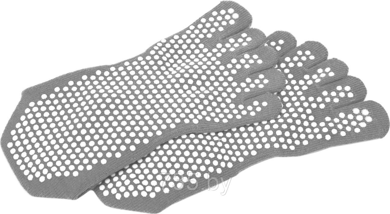 Носки противоскользящие для занятий йогой закрытые, серые - фото 3 - id-p202592575