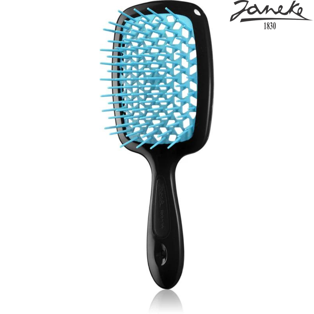 Расческа массажная Janeke Superbrush Black Blue Черная с голубым