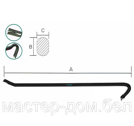 Лом-гвоздодер 900 мм TOTAL THT431362, фото 2