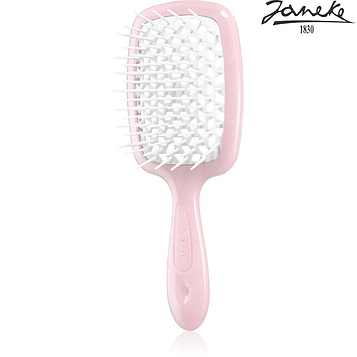 Расческа массажная Janeke Superbrush Pink Нежно-розовая с белым