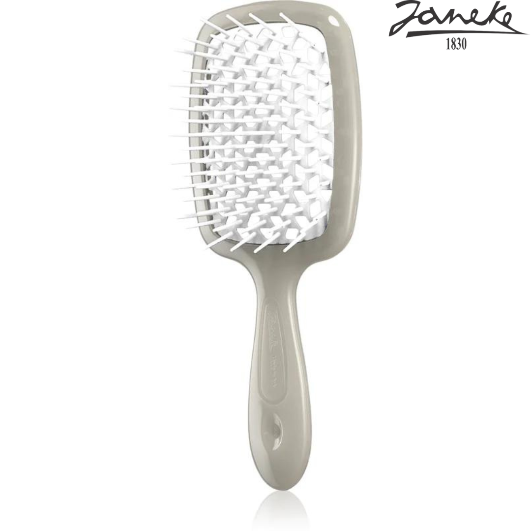 Расческа массажная Janeke Superbrush White Gray Серая с белым