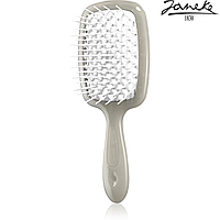 Расческа массажная Janeke Superbrush White Gray Серая с белым