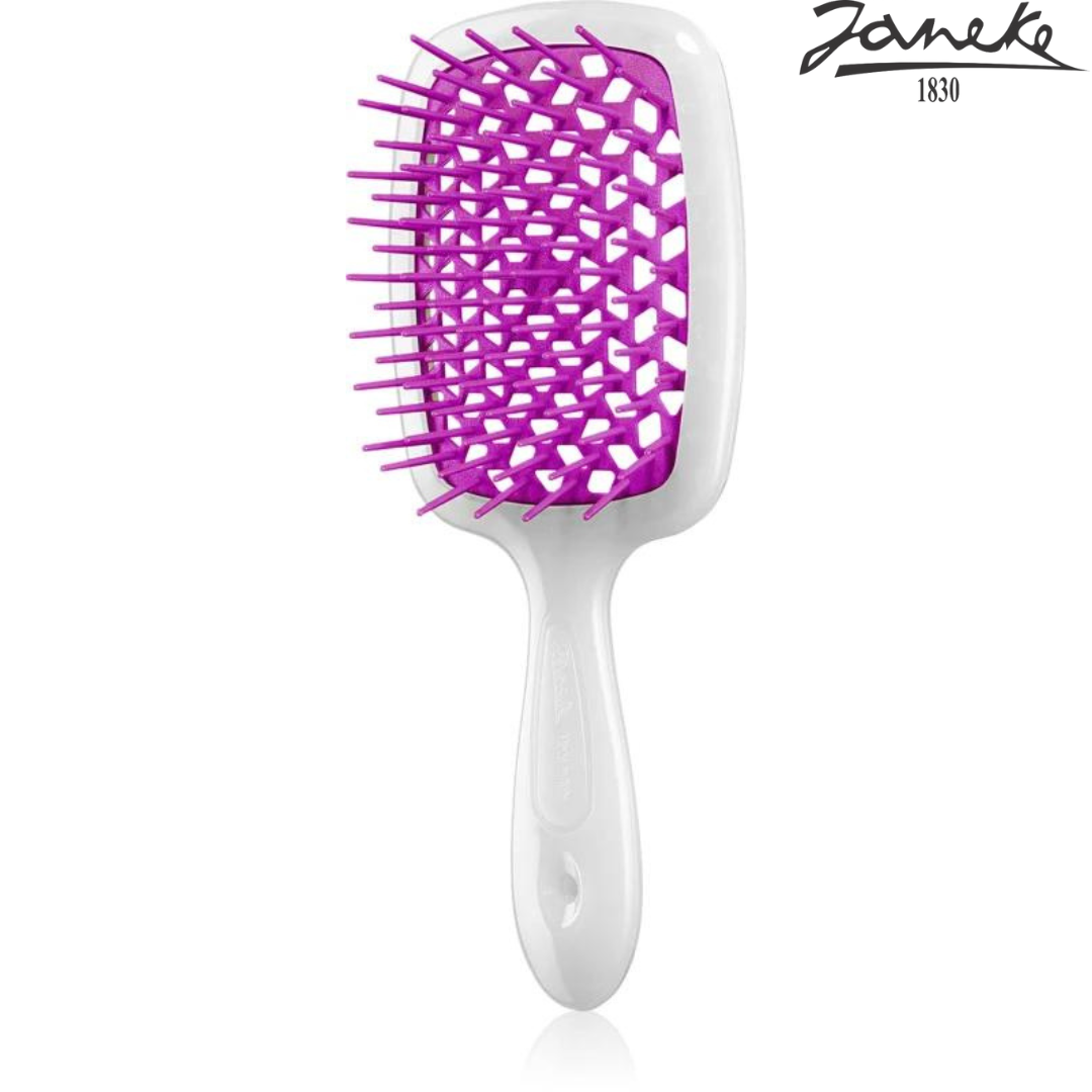 Расческа массажная Janeke Superbrush White Fuxia Белая с фуксией