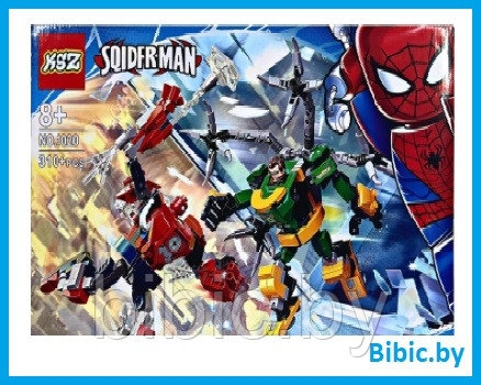 Детский конструктор 1020 битва роботов, человек паук против доктора осьминога, аналог лего lego spiderman - фото 1 - id-p202601630