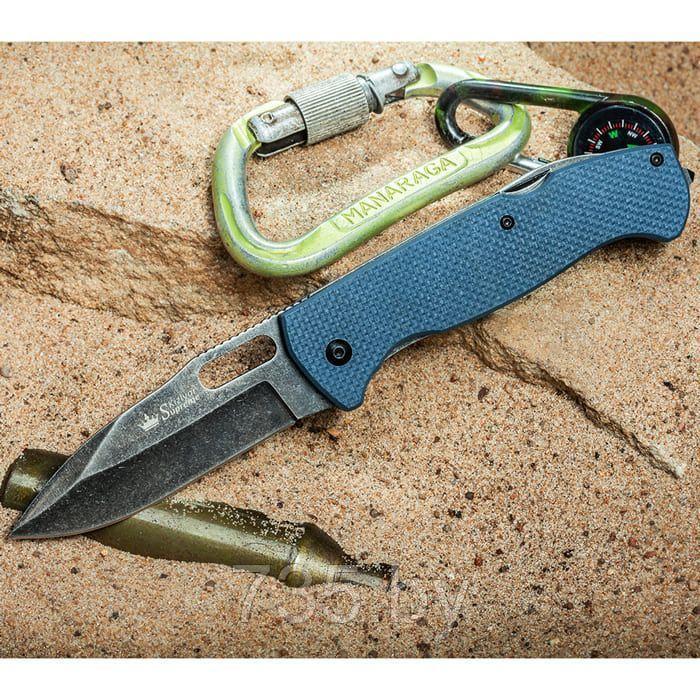 Нож складной Ute 440C BW (Blackwash, G10 Gray Handle) - фото 1 - id-p202601720