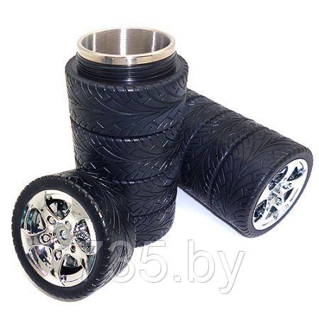 Термо-кружка "Шиномонтаж 5 шин" в виде колеса Tyre cup - фото 3 - id-p166881817