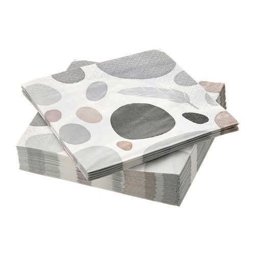 IKEA/  СОММАРФЛОКС  салфетка бумажная, 24x24 см, с рисунком камни/разноцветный  30шт