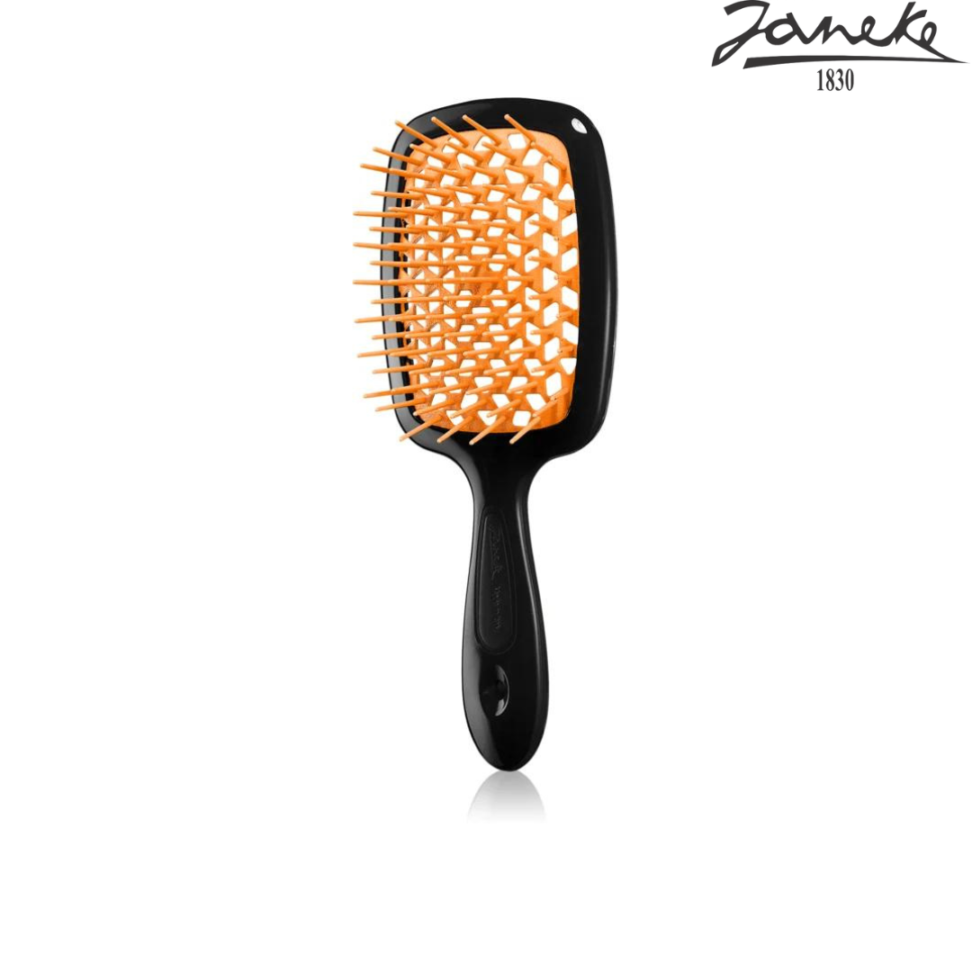 Расческа массажная Janeke Superbrush Small Black Orange Черная с оранжевым