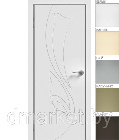 Межкомнатная дверь "ЭМАЛЬ" ПГ-04 (Цвет - Белый; Ваниль; Грэй; Капучино; Графит), фото 1