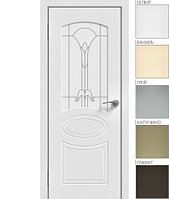 Межкомнатная дверь "ЭМАЛЬ" ПО-02 (Цвет - Белый; Ваниль; Грэй; Капучино; Графит)