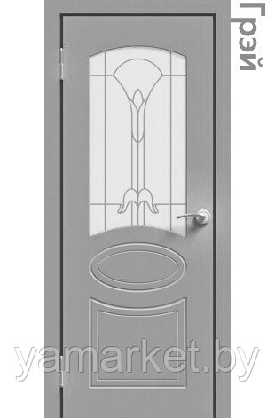 Межкомнатная дверь "ЭМАЛЬ" ПО-02 (Цвет - Белый; Ваниль; Грэй; Капучино; Графит) - фото 3 - id-p202622836
