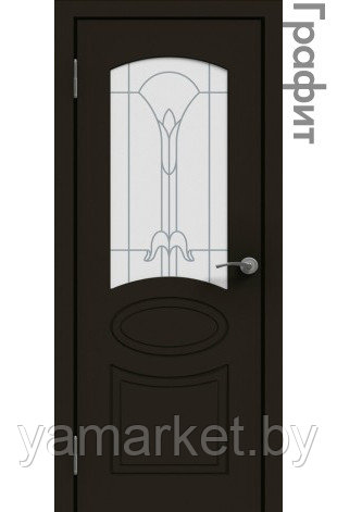 Межкомнатная дверь "ЭМАЛЬ" ПО-02 (Цвет - Белый; Ваниль; Грэй; Капучино; Графит) - фото 5 - id-p202622836