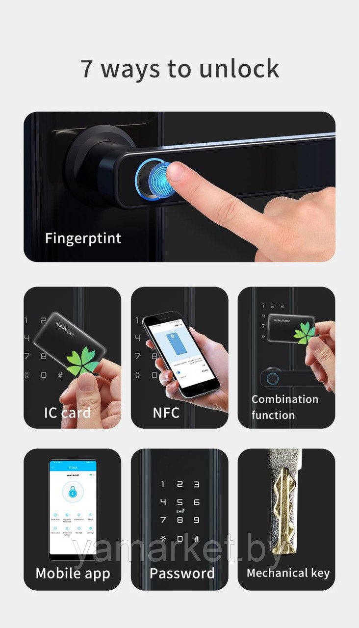 Дверной замок Volibel Bluetooth Smart Digital Lock M1 (Бэксет 65мм) (Умный дом) - фото 5 - id-p202622989