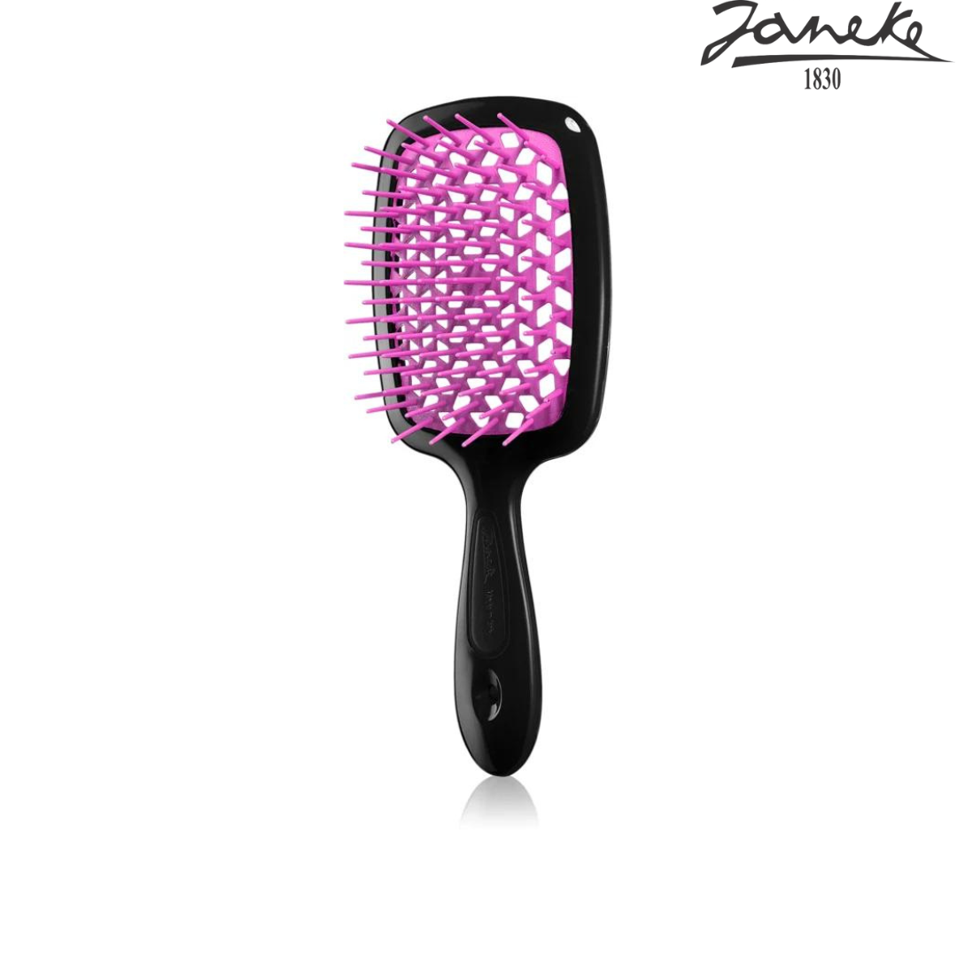 Расческа массажная Janeke Superbrush Small Black Fuxia Черная с фуксией