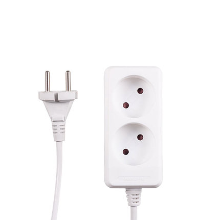Удлинитель 2 гнезда 2м, 10А/2,2кW без з/к, ПВС
2х0,75 "POWERMAN" ETP, фото 2