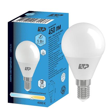 Лампа светодиодная 5W G45 Е14 4000К (100) ETP, фото 2