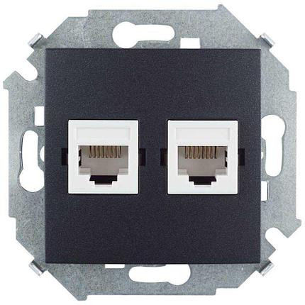 1591593-038 Розетка для передачи данных 2xRJ45
Cat.5e UTP (Systimax) цвета графит, фото 2