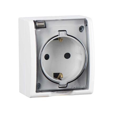 1594445-030 Розетка IP54 с крышкой и заземлением
Schuko 2Р+Е 16A 250В~ белого цвета Aqua, фото 2