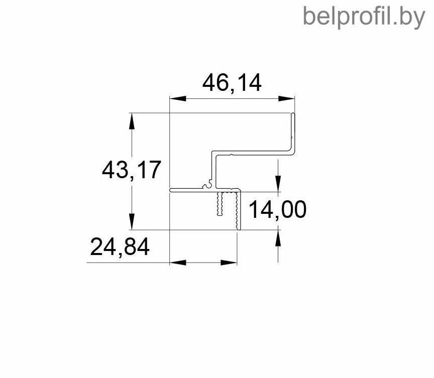 Парящий профиль с рассеевателем Belprofil ПП-20 для гипсокартонных потолков 2,0м - фото 2 - id-p197759475