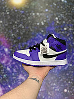 Кроссовки Air Jordan Retro 1 Mid White Violet Black