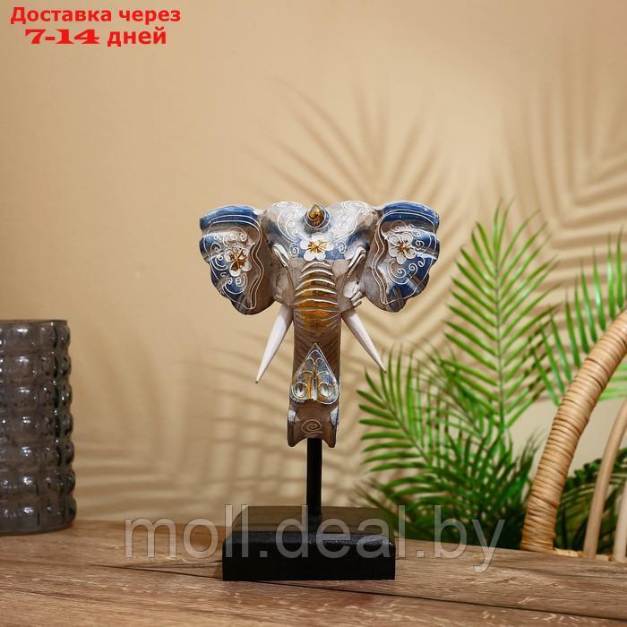 Сувенир "Голова слона" на подставке, албезия 35 см - фото 2 - id-p202611467