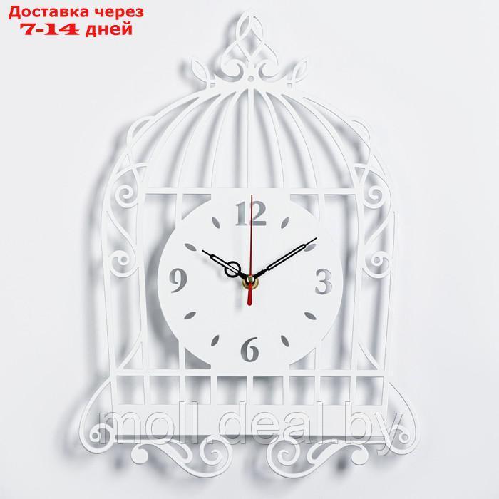Часы настенные из металла "Клетка", плавный ход, d-40 см - фото 1 - id-p202612566