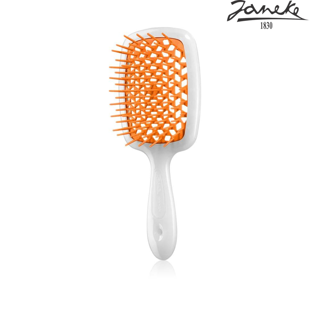 Расческа массажная Janeke Superbrush Small White Orange Белая с оранжевым