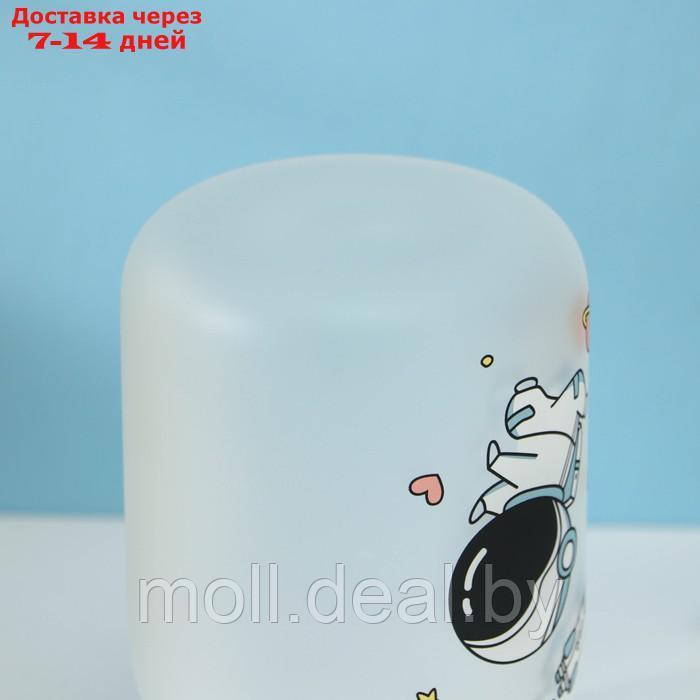 Бутылка "Космонавты", 450 мл, 8,2×8,2×15 см, рисунок МИКС, матовое стекло - фото 2 - id-p202611900