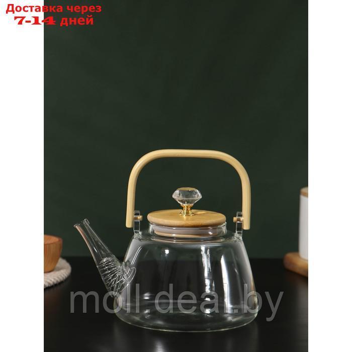 Чайник заварочный с металлическим ситом "Эко. Бриллиант" 1000 мл, 17х15х19 см - фото 1 - id-p202612945