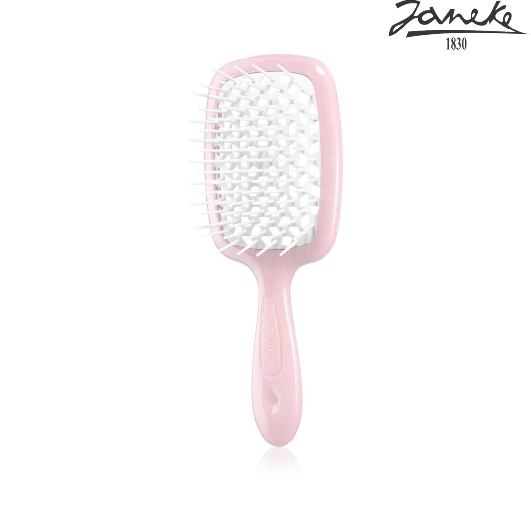 Расческа массажная Janeke Superbrush Small Pink Нежно-розовая с белым