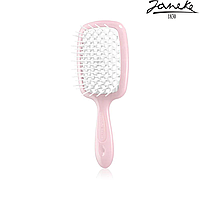 Расческа массажная Janeke Superbrush Small Pink Нежно-розовая с белым